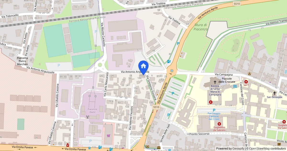 Appartamento al piano primo con cantina e area urbana in via Anguissola 10, Piacenza