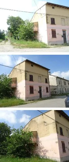 Edificio su tre piani con accessorio e terreni a Galliavola