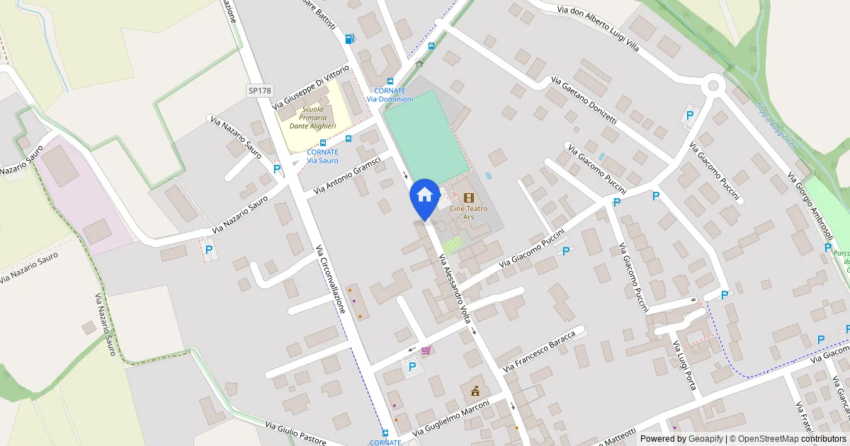 Negozio con bar, posto auto e box a Cornate d'Adda
