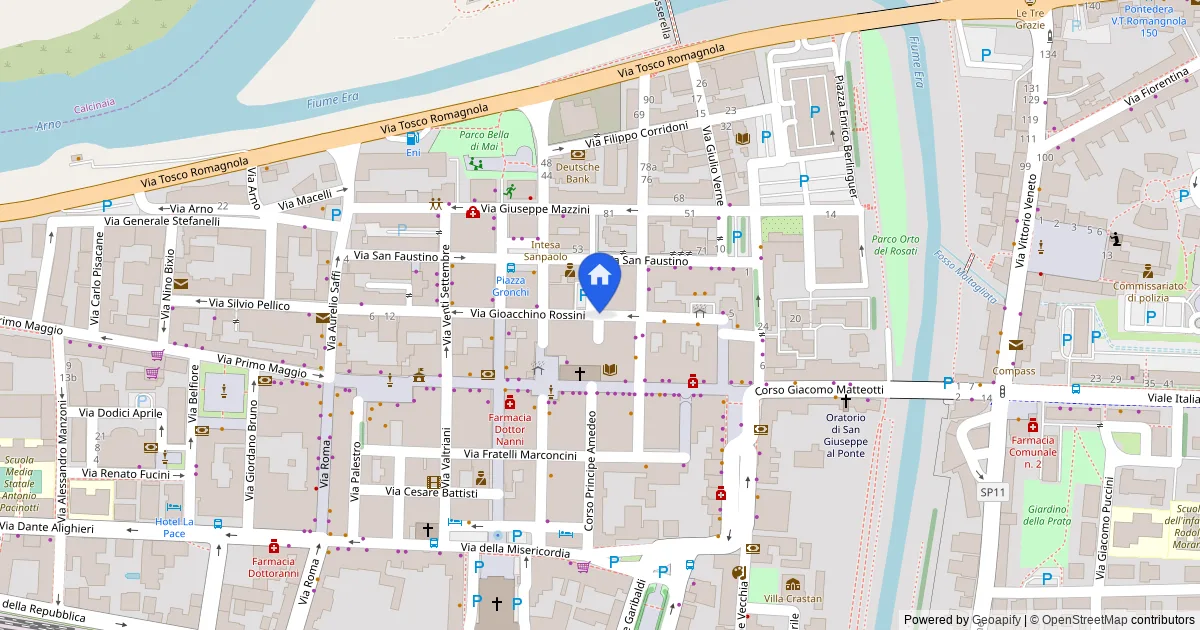 Magazzini e deposito con chiostra in Pontedera, via del Campanile
